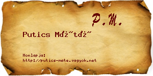 Putics Máté névjegykártya